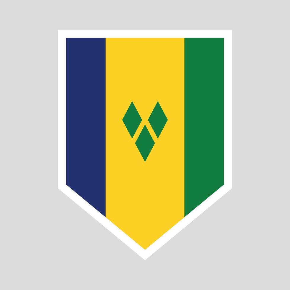 heilige vincent en de grenadines vlag in schild vorm vector