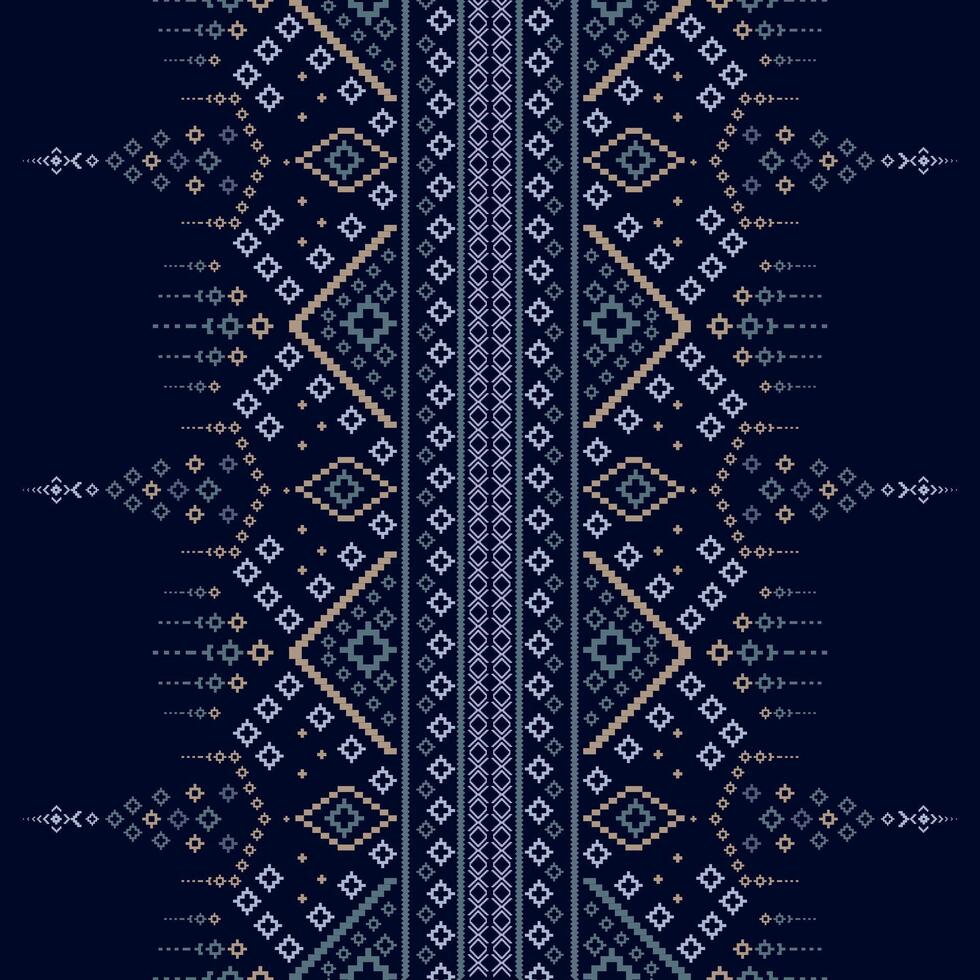 traditioneel etnisch patroon voor Indisch kleren patroon ontwerp voor , modern Indisch textiel met kruis naadloos patroon grens abstract ontwerp meetkundig vector