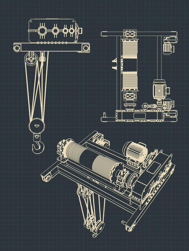 straal kraan tekeningen vector