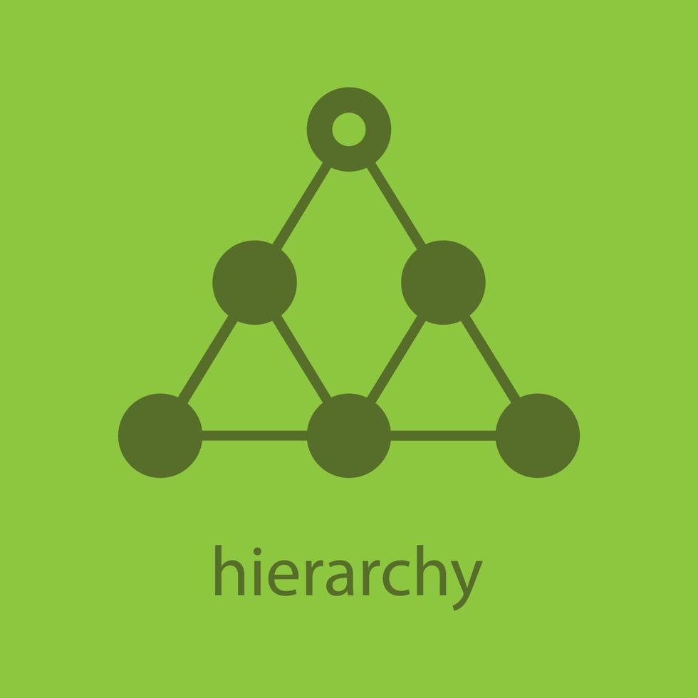 hiërarchie glyph kleur pictogram. silhouet symbool. teambuilding en structuurconcept. negatieve ruimte. vector geïsoleerde illustratie
