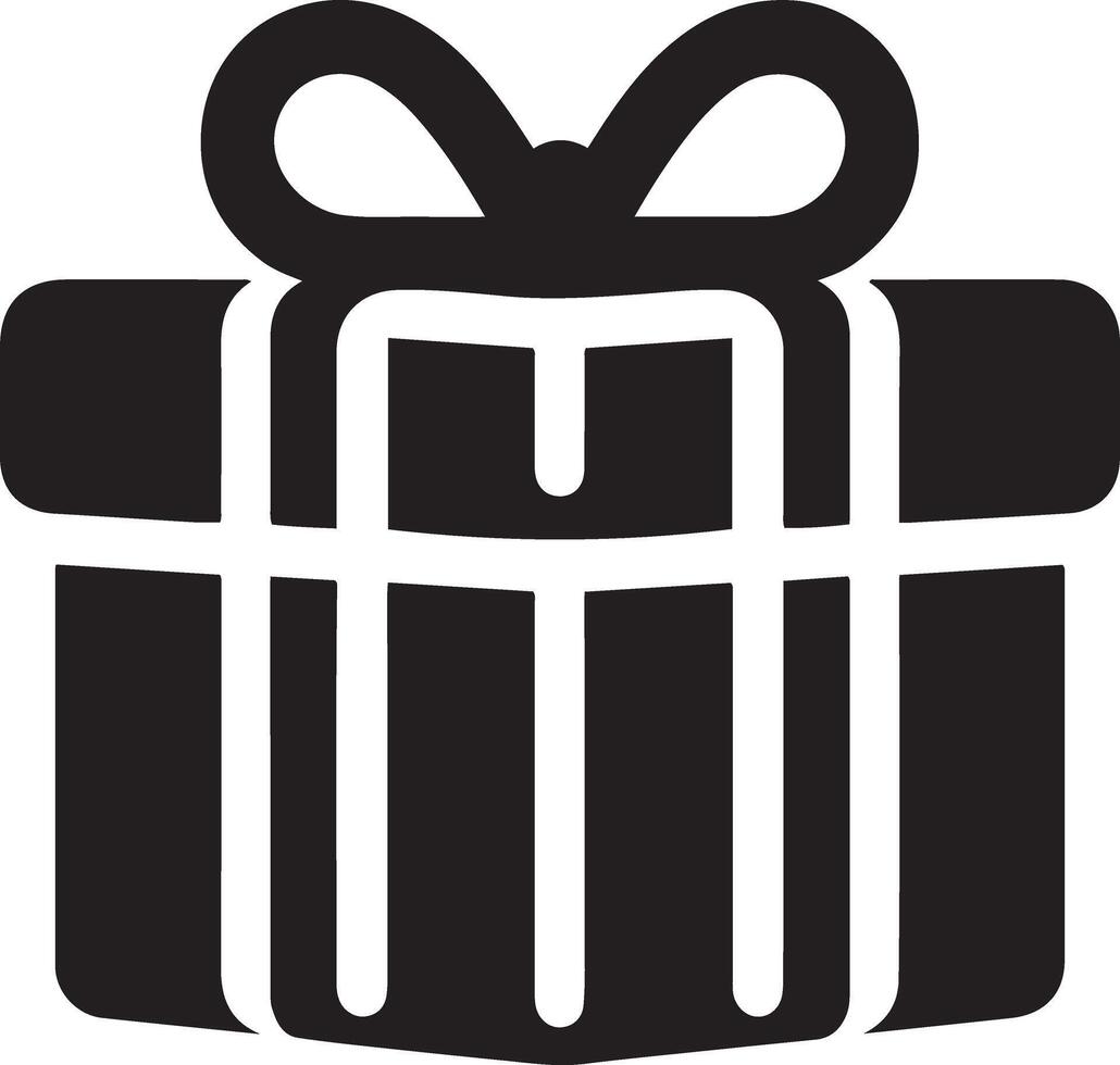 silhouet geschenk doos icoon illustratie. vrolijk Kerstmis en gelukkig nieuw jaar geschenk doos. vector