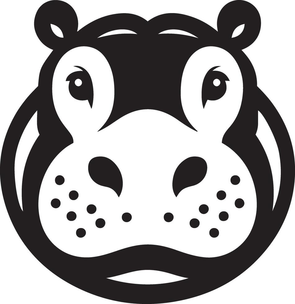 nijlpaard tekenfilm hoofd gezicht illustratie. vector