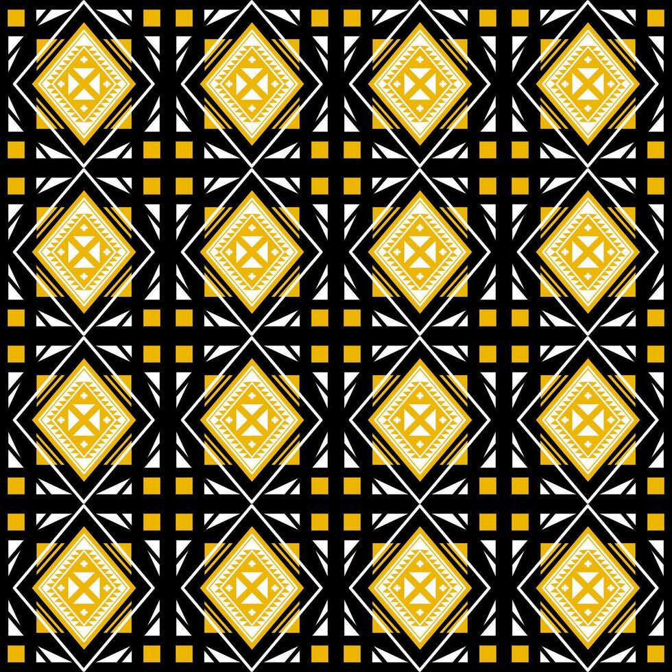 abstract meetkundig patroon met lijnen, ruiten een naadloos achtergrond. geel en wit Aan zwart achtergrond. vector