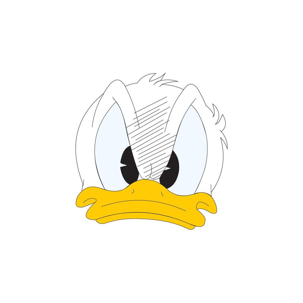 Disney karakter Donald eend geërgerd gezicht tekenfilm animatie vector