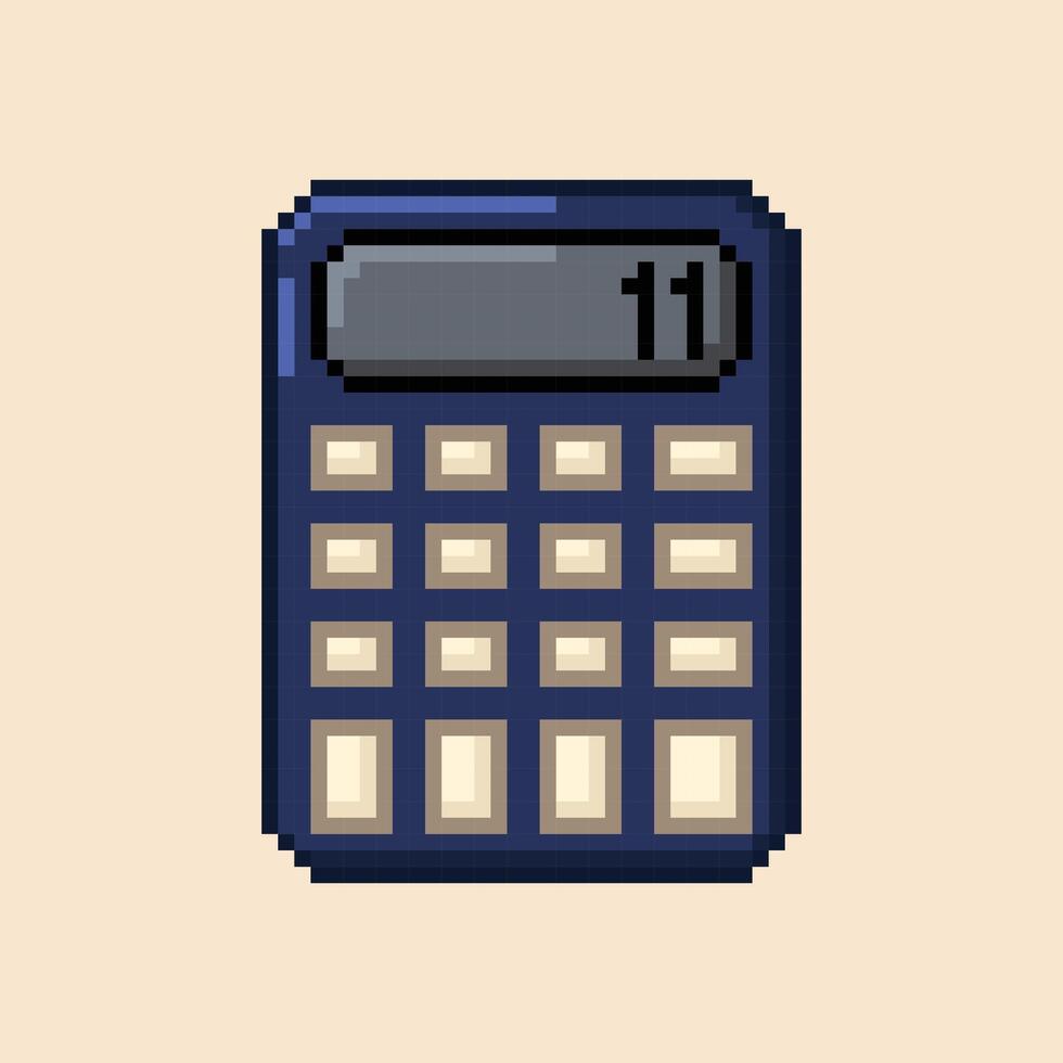 rekenmachine pixel kunst illustratie stijl vector