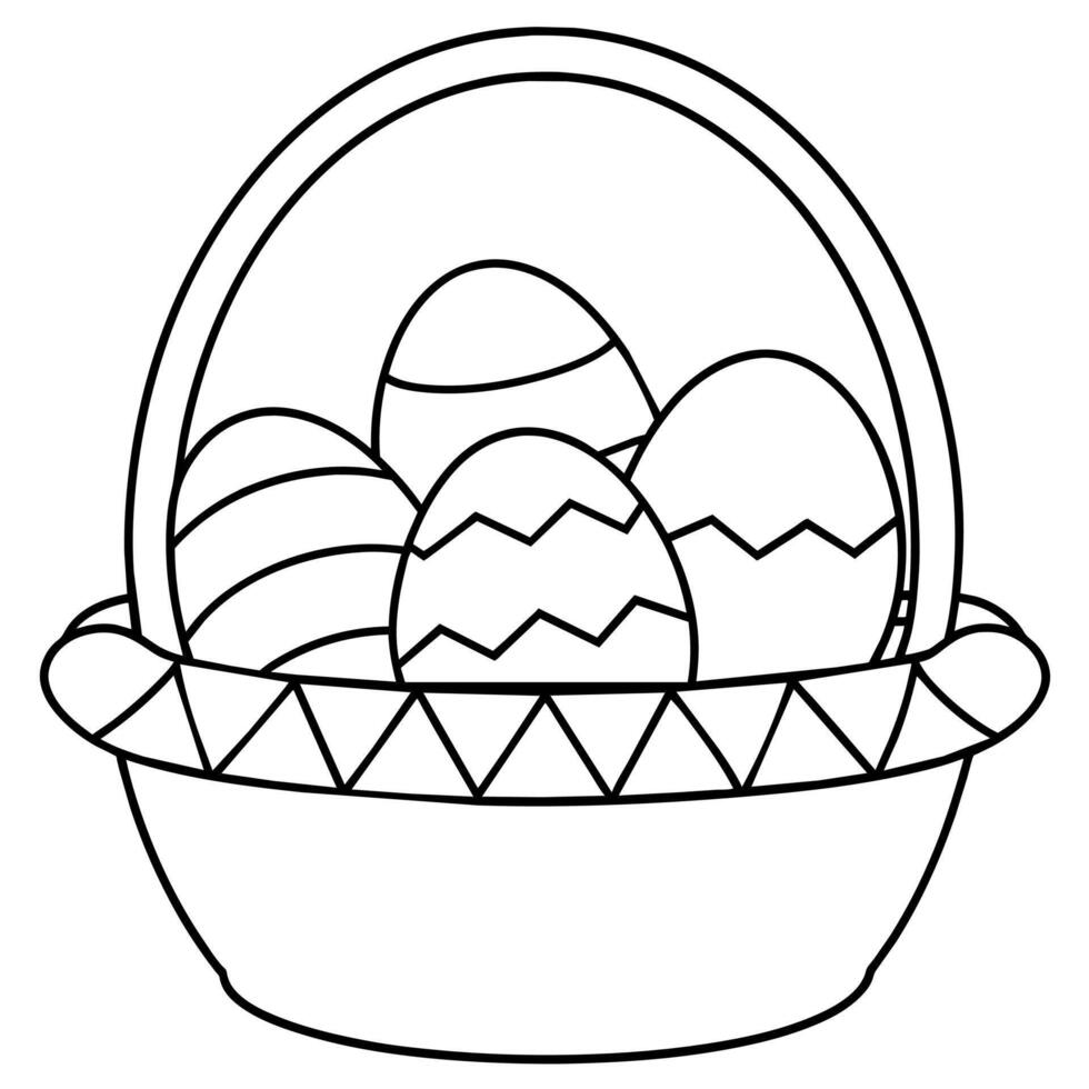 Pasen eieren mand schets kleur boek bladzijde lijn kunst illustratie digitaal tekening vector