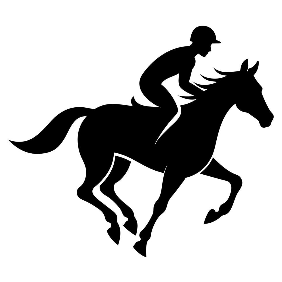 een Mens overvallen paard silhouet illustratie vector