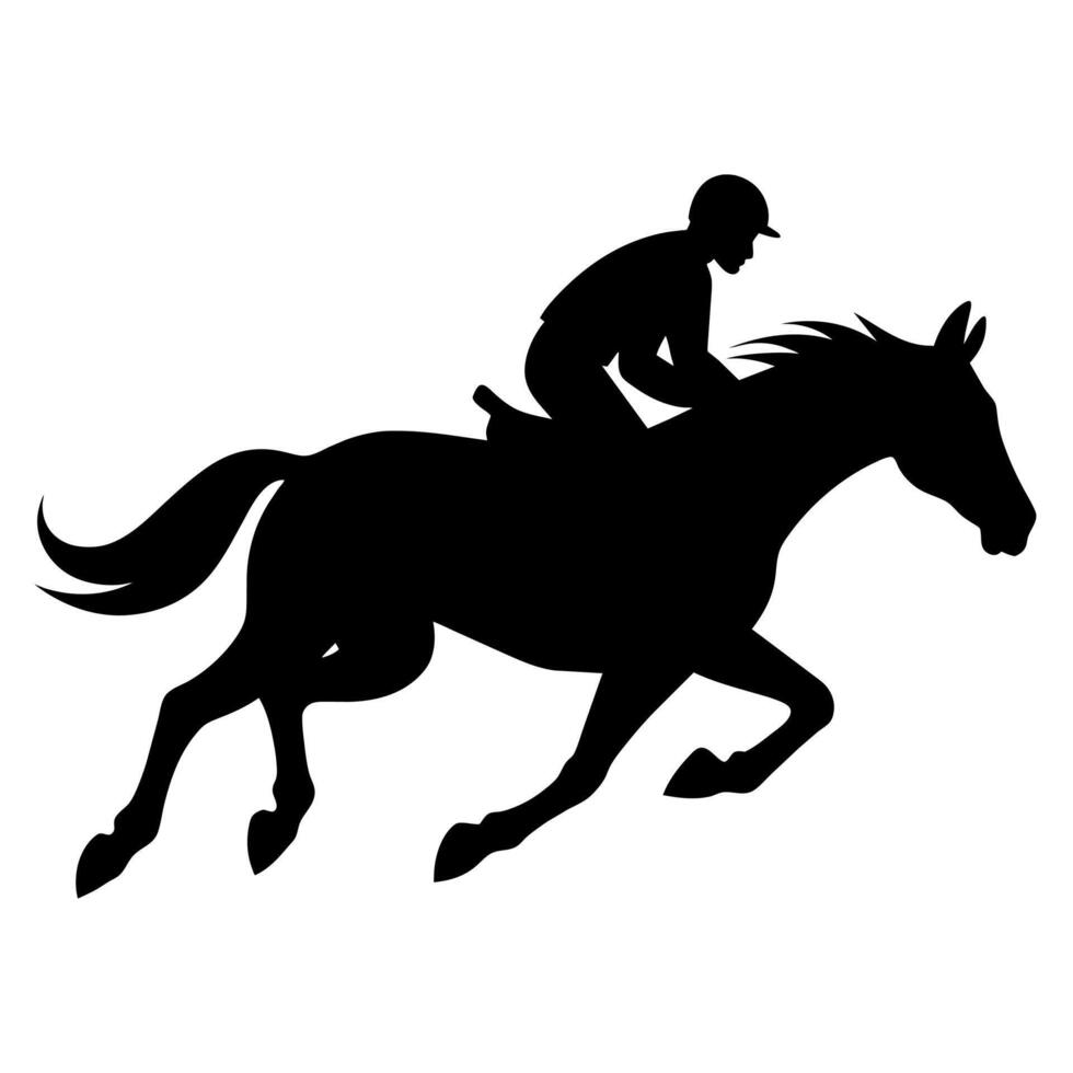 een Mens overvallen paard silhouet illustratie vector