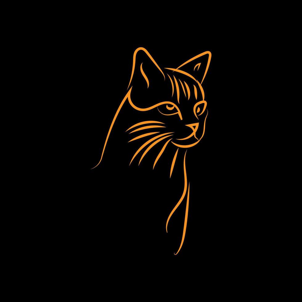 kat minimalistische schets logo vector