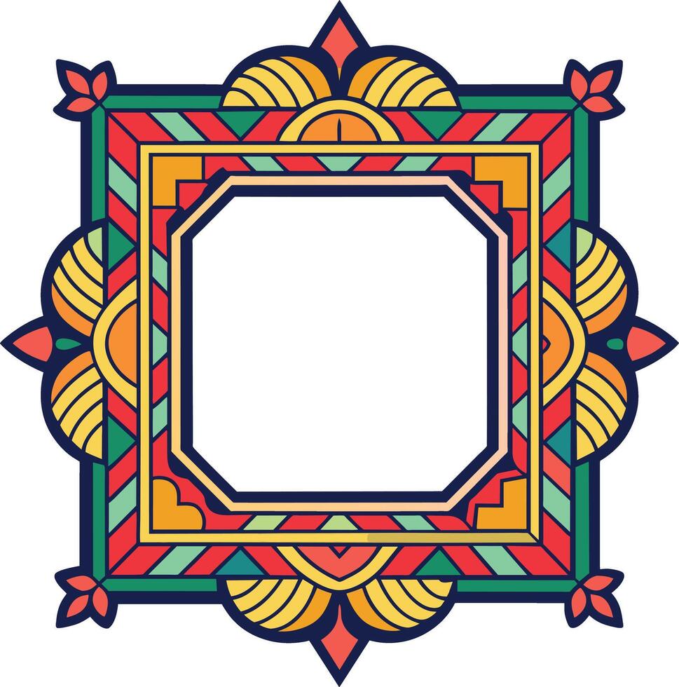 een overladen plein kader met een kleurrijk patroon vector