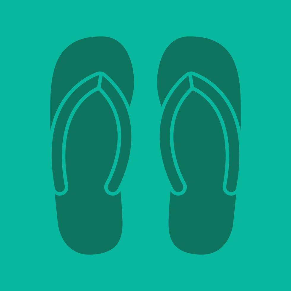 slippers glyph kleur pictogram. silhouet symbool. zomer pantoffels. negatieve ruimte. vector geïsoleerde illustratie