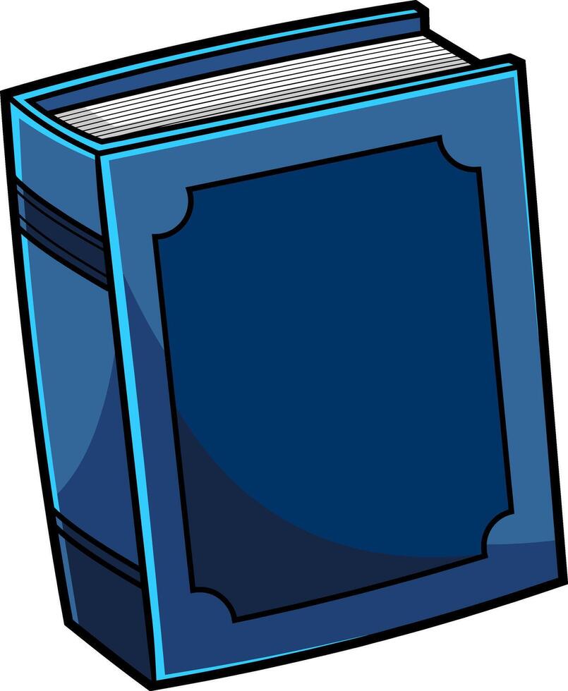 tekenfilm Gesloten boek in blauw Hoes vector