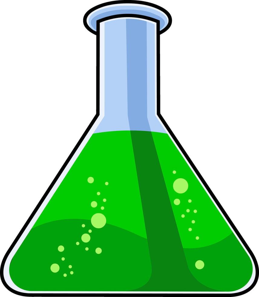 tekenfilm chemie fles vector