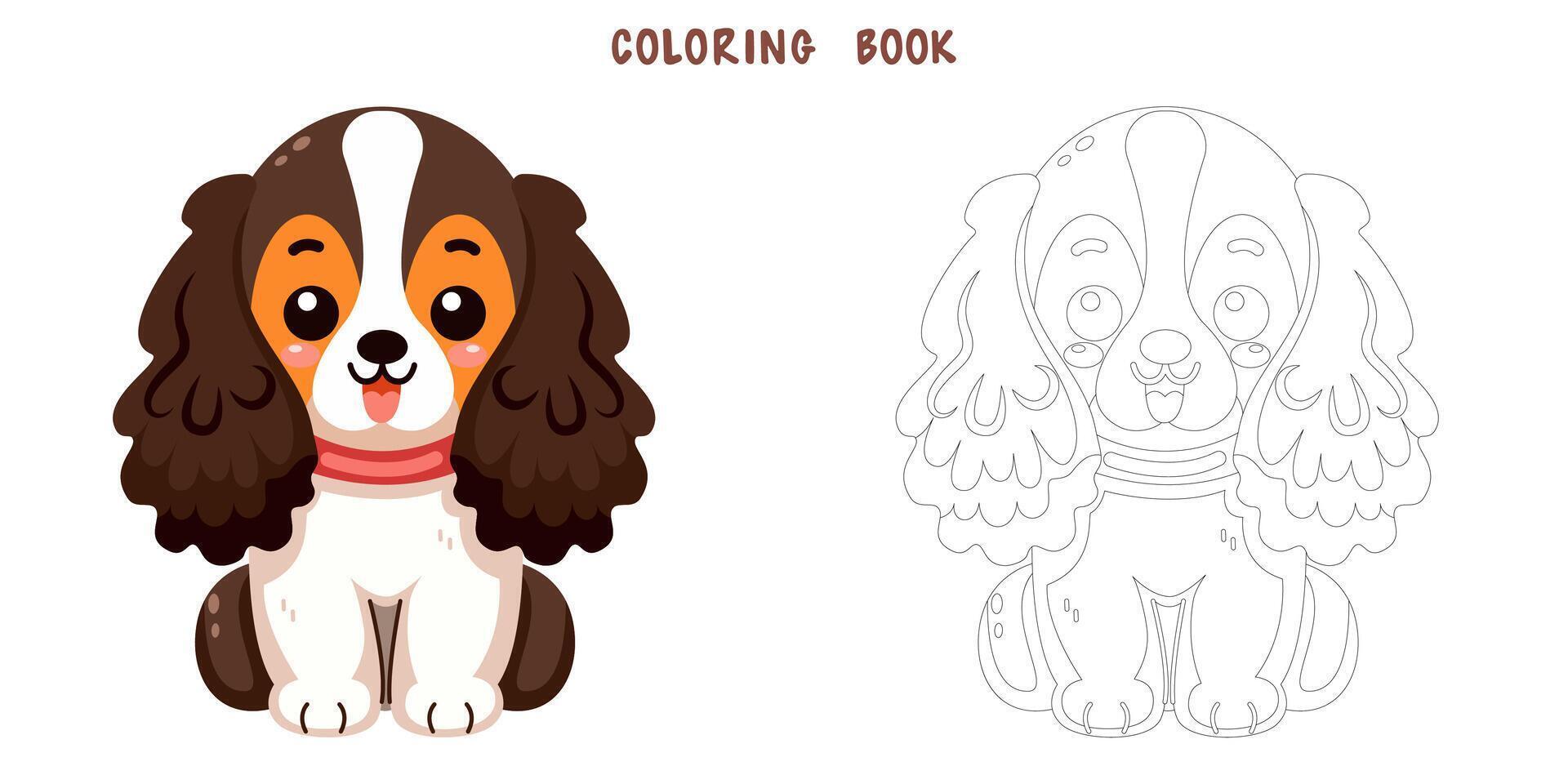 kleur boek van wit en bruin hond vector
