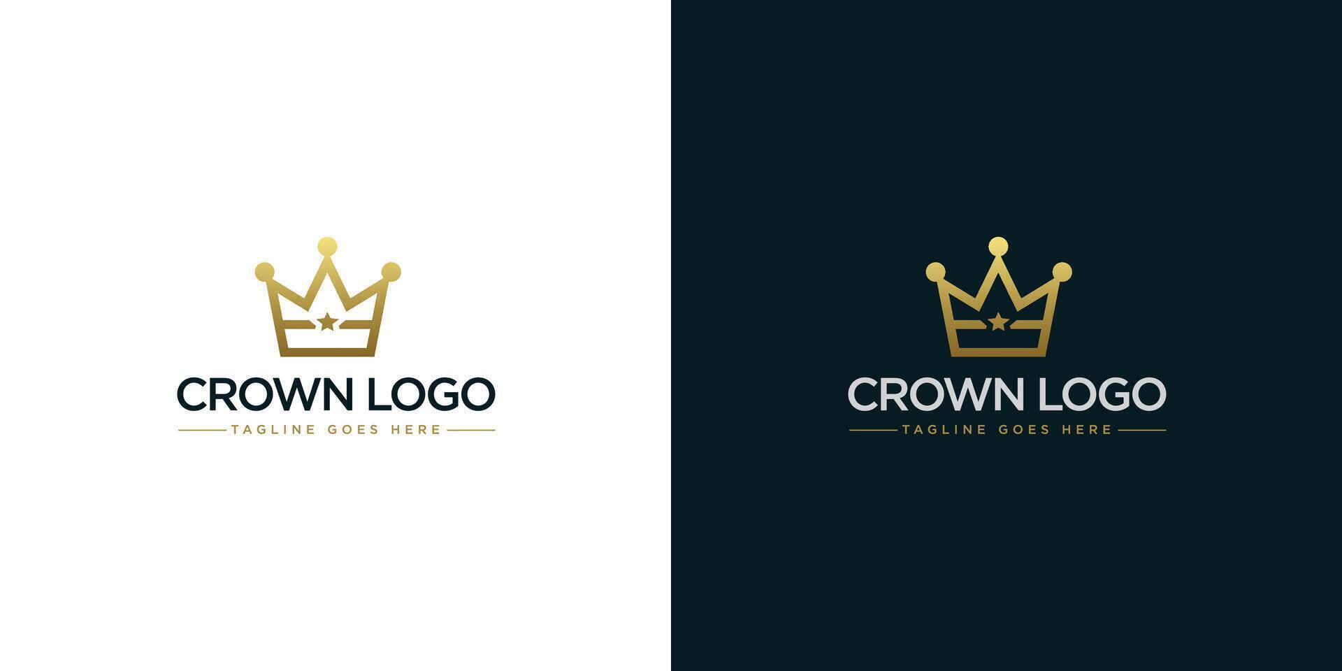 goud kroon logo illustratie met minimalistische ontwerp stijl vector