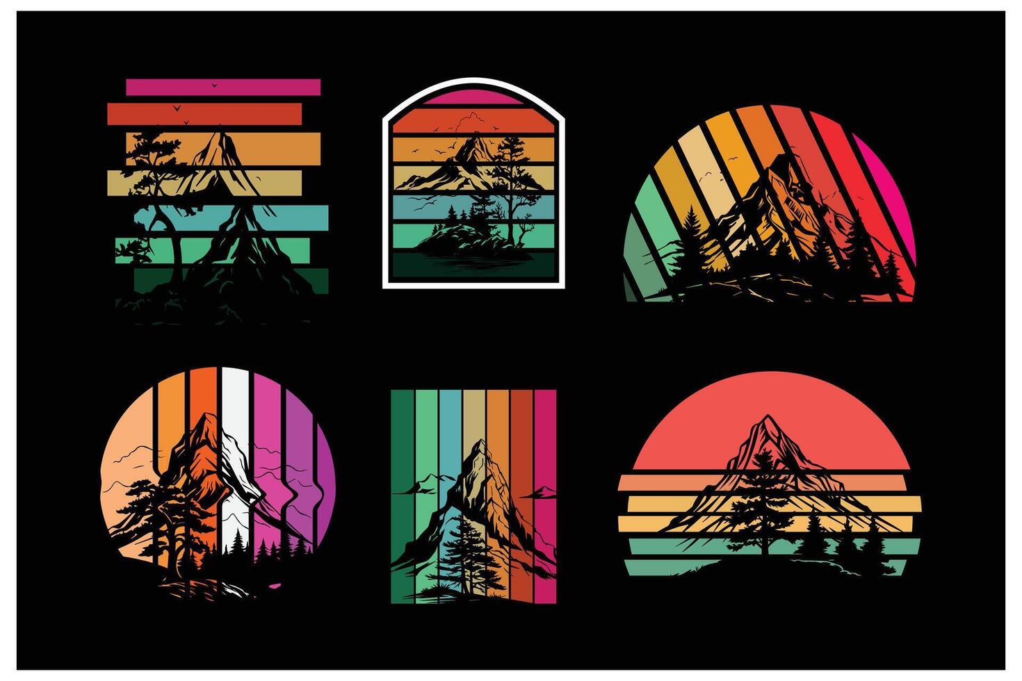 buitenshuis recreatie, natuur minnaar, wildernis camping, berg hiking, avontuur zoeker, zonsondergang silhouet vector