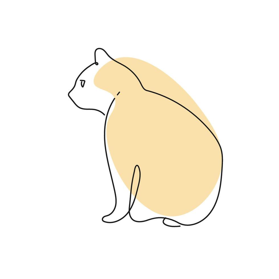 abstract kat doorlopend lijn tekening Aan wit net zo achtergrond vector