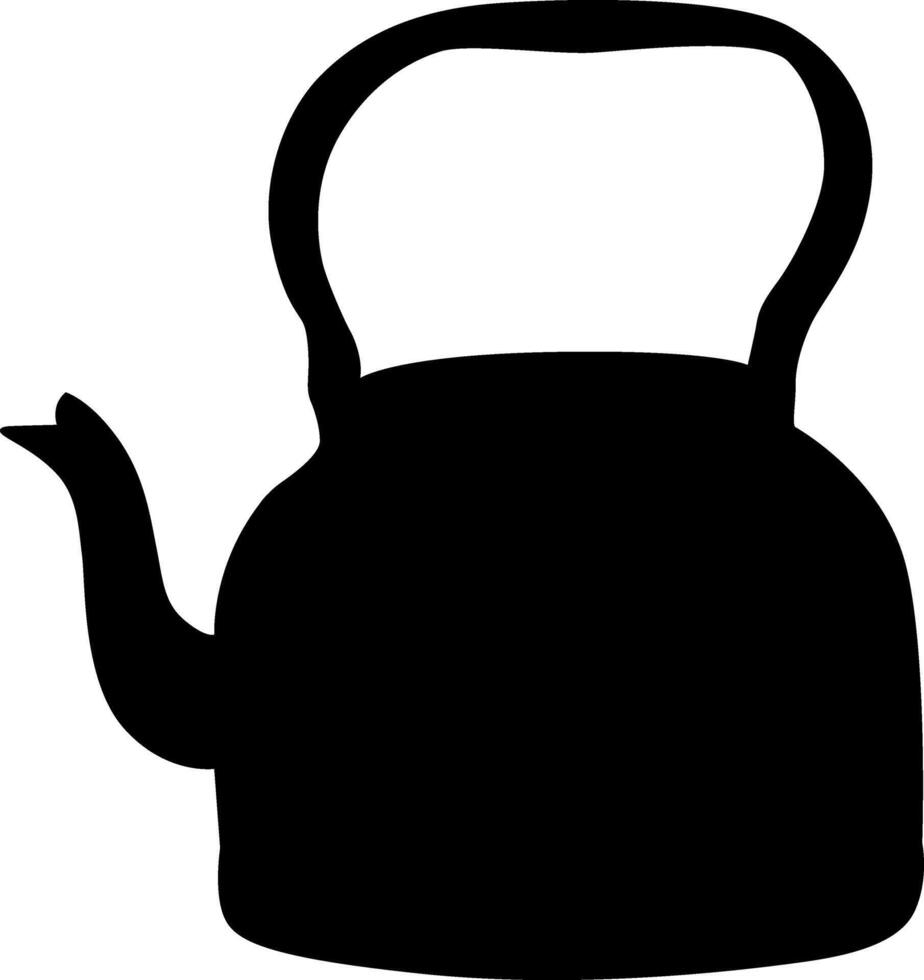 silhouet koffie ketel, thee, koken water vector