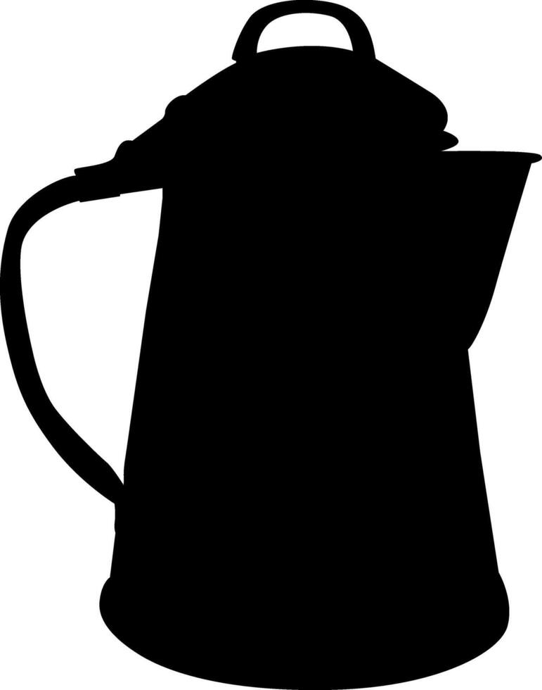 silhouet koffie ketel, thee, koken water vector