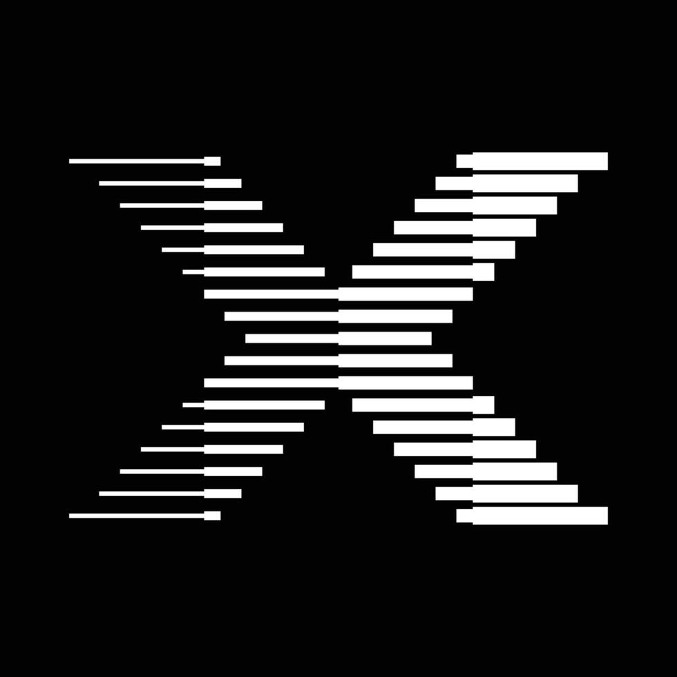 X brief lijnen logo icoon illustratie vector