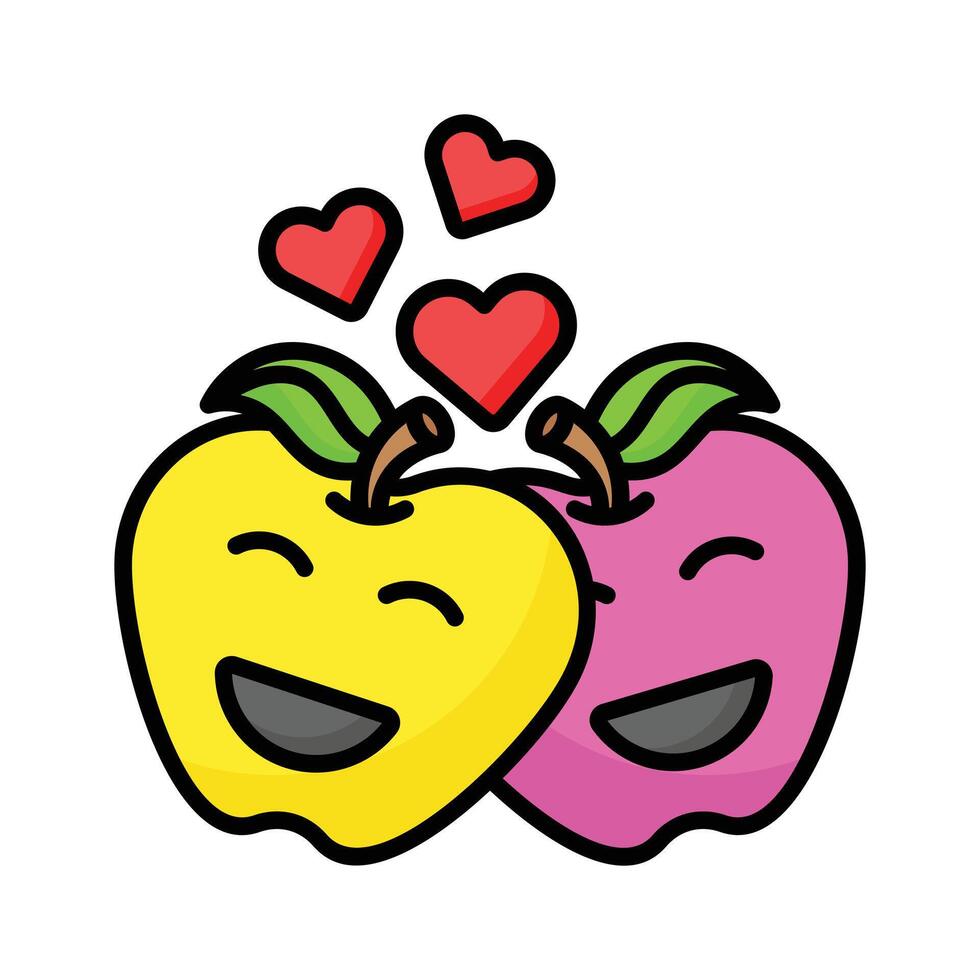 romantisch paar emoji ontwerp, klaar voor premie gebruik vector