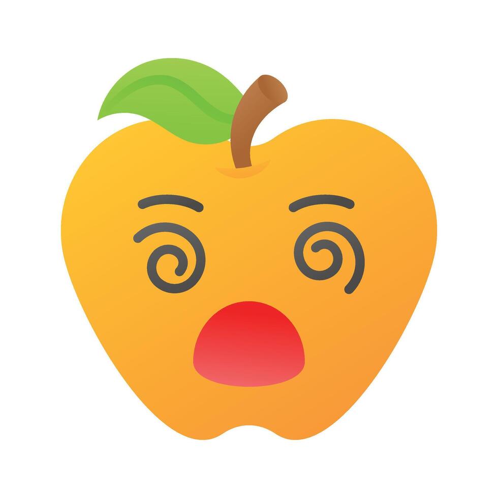 duizelig emoji icoon, duizeligheid uitdrukking ontwerp vector