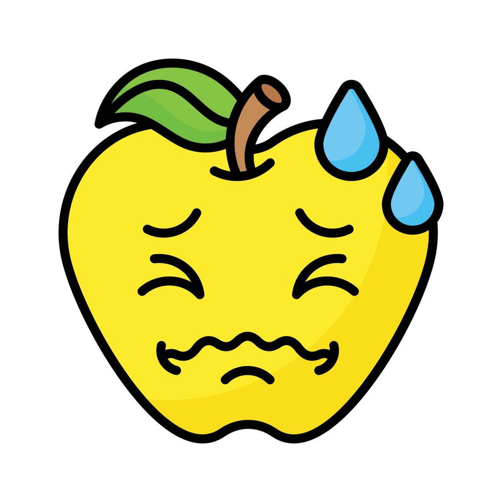 pijnlijk uitdrukking, modieus icoon van pijn emoji, bewerkbare vector
