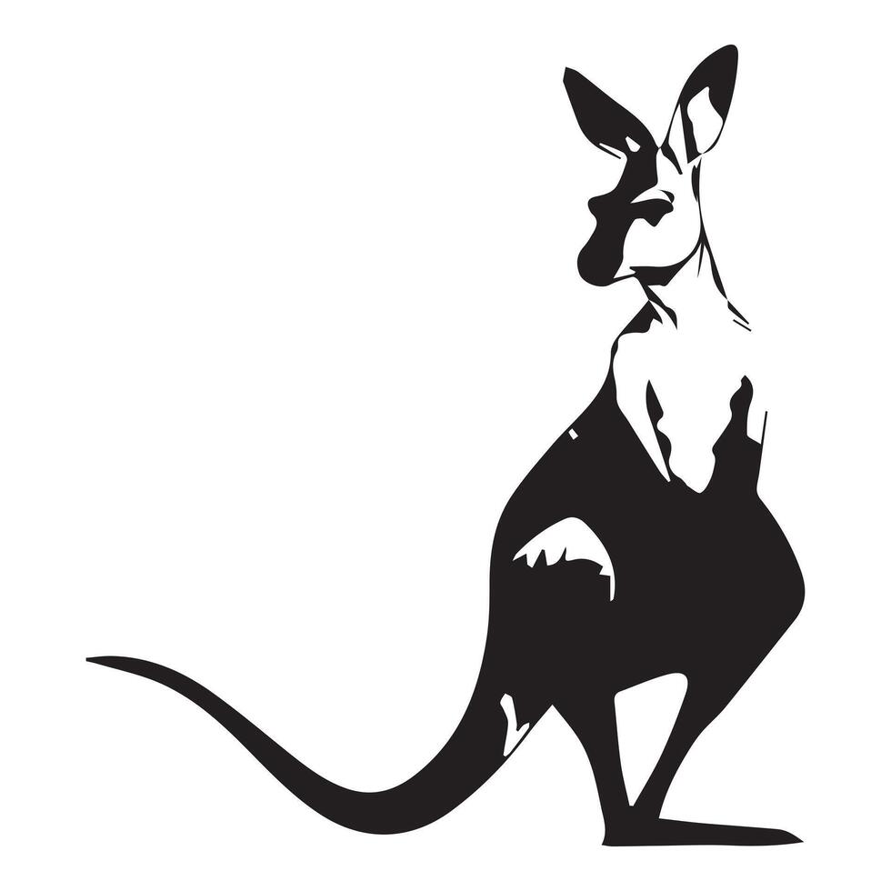 kangoeroe silhouet vlak illustratie. vector