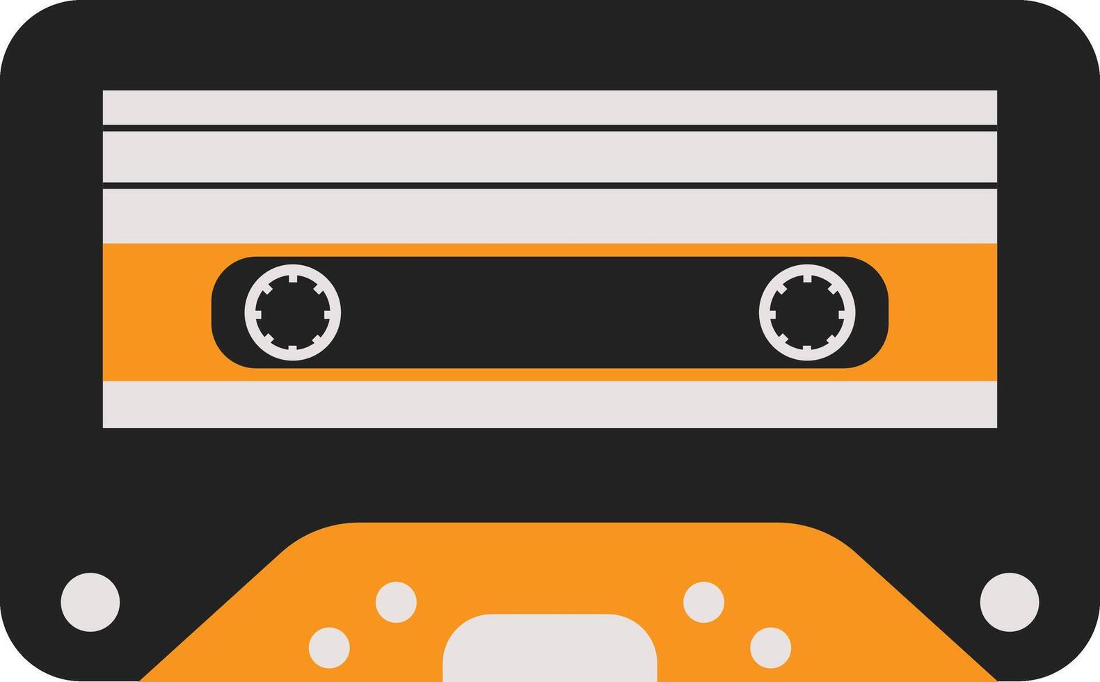 retro cassette plakband. antiek radio afspelen cassette. in wijnoogst 90s stijl vector