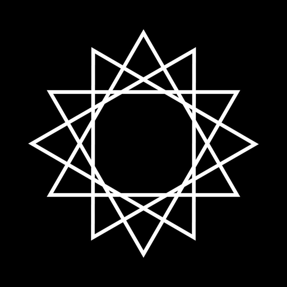 dodekagram, satanisch symbolen, middeleeuws occultisme, magie postzegels, sigils, mystiek knopen, duivel kruis. sigil Lucifer baphomet vector