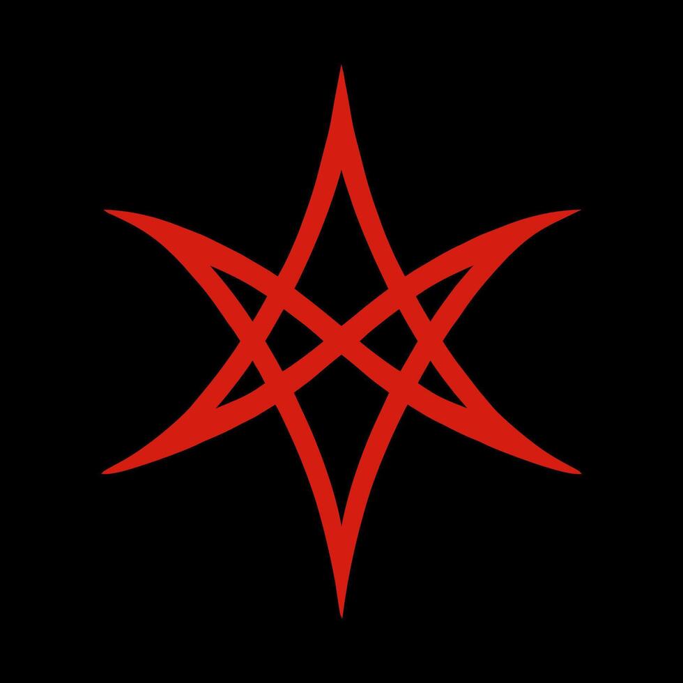 eenzijdig hexagram, satanisch symbolen, middeleeuws occultisme, magie postzegels, sigils, mystiek knopen, duivel kruis. sigil Lucifer baphomet vector
