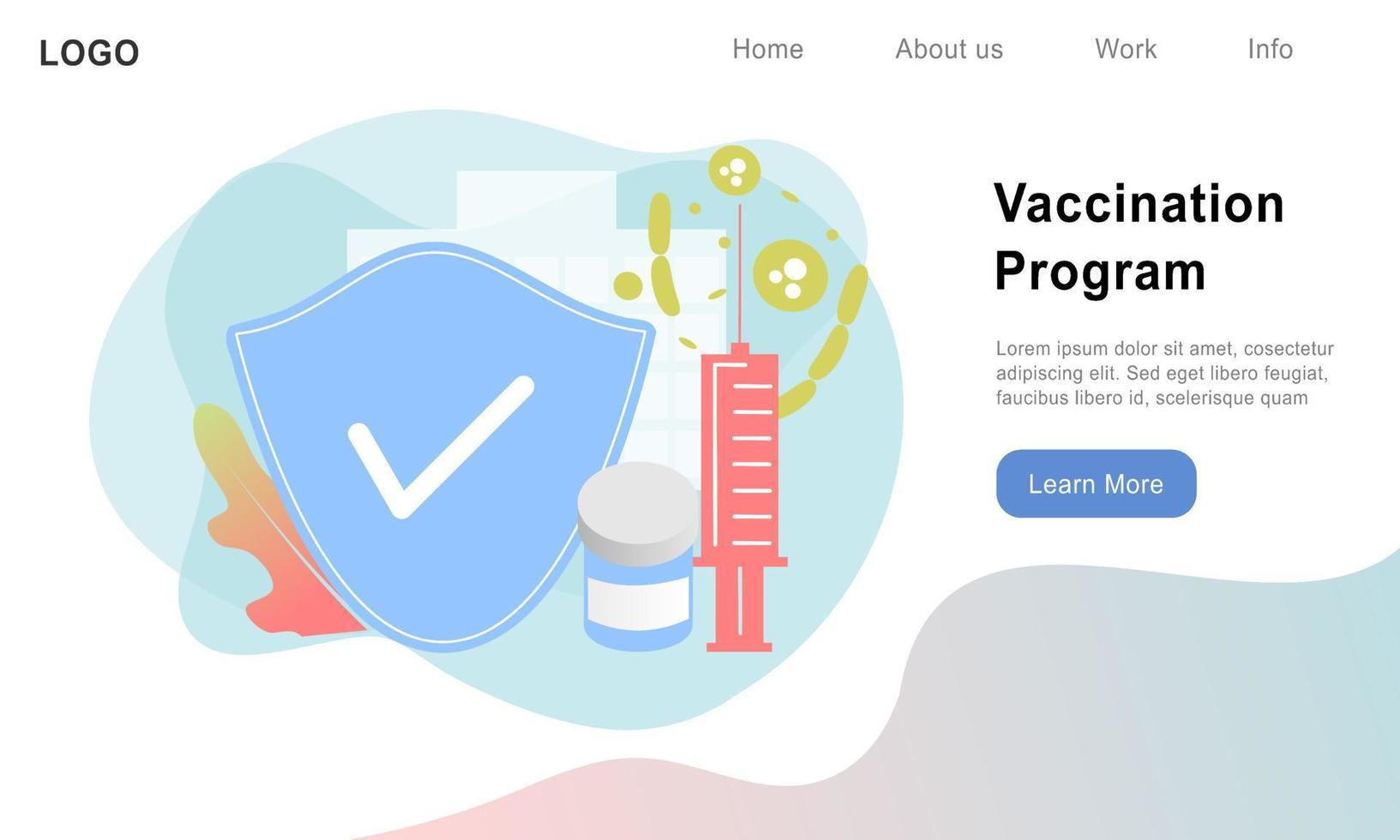 vaccinatie, tijd om te vaccineren en immunisatiecampagne. gezondheidszorg, medische behandeling en bescherming tegen virussen, ziekten en kwalen. platte vectorillustratie voor websjabloon, banner, infographics vector