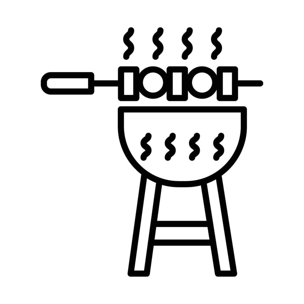 barbecue lijn icoon ontwerp vector