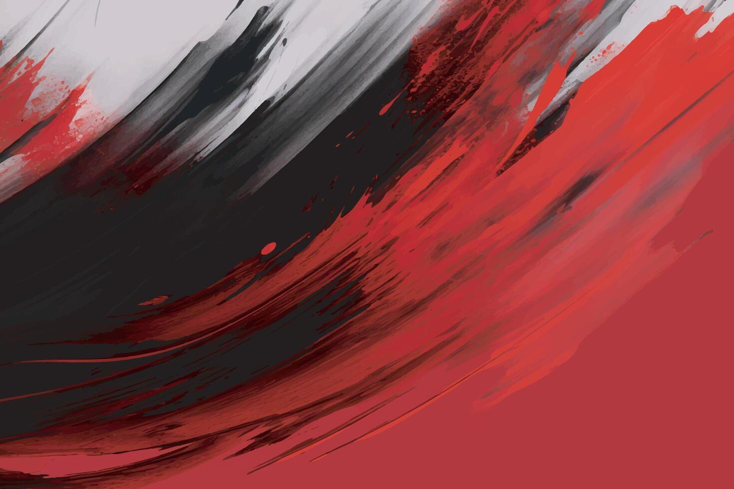 rood en zwart kleur grunge abstract borstel beroerte achtergrond. vector