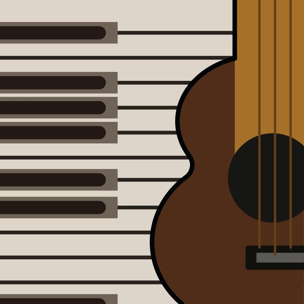 illustratie van musical instrument gitaar piano duet vector