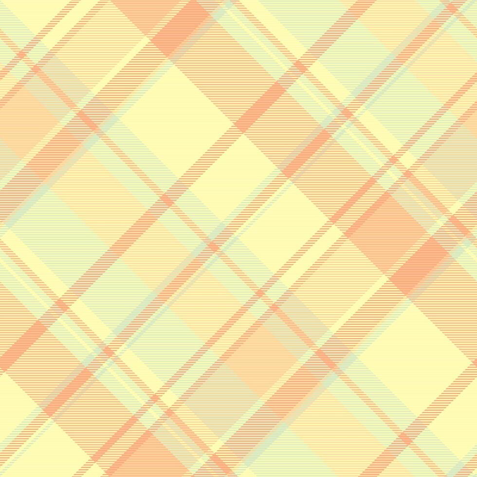 bandana plaid naadloos, nieuw kleding stof patroon controleren. madeliefje Schotse ruit structuur achtergrond textiel in licht en geel kleuren. vector