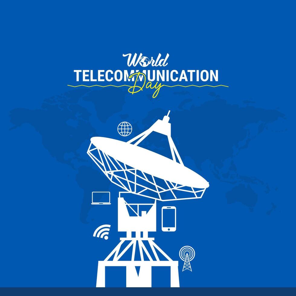 wereld telecommunicatieverbinding dag achtergrond of banier creatief ontwerp concept idee sjabloon, Internationale internet dag. vector