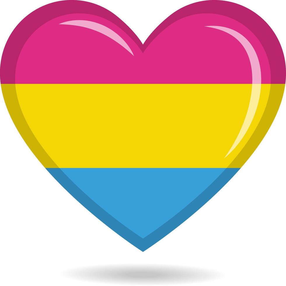 pansexueel trots vlag in hart vorm illustratie vector