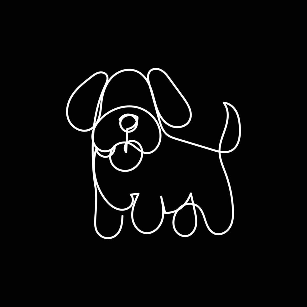 hond een lijn kunst minimaal logo vector