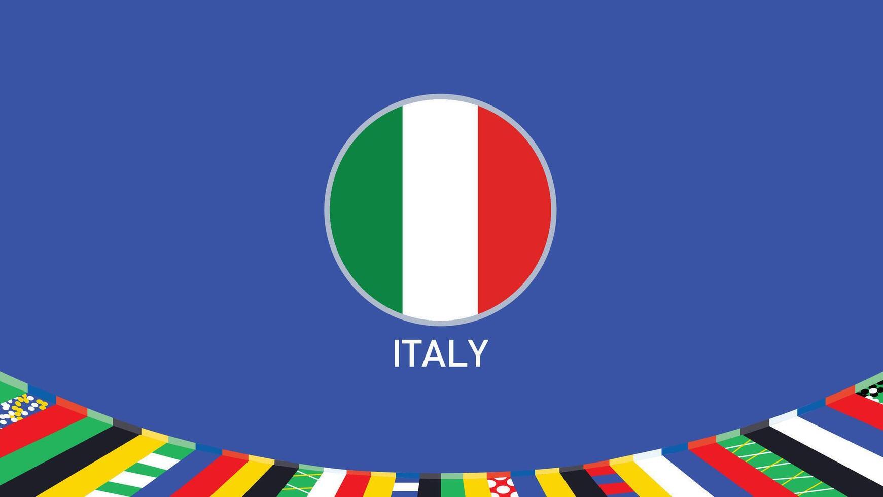 Italië embleem vlag teams Europese landen 2024 abstract landen Europese Duitsland Amerikaans voetbal symbool logo ontwerp illustratie vector