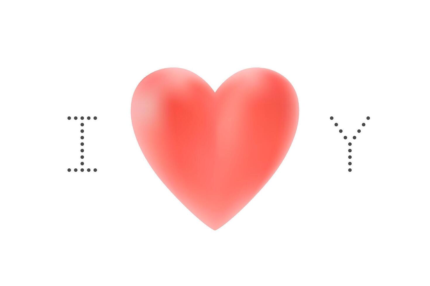 bericht ik liefde jij. rood hart Valentijn dag Aan een wit achtergrond voor groet kaart. illustratie. vector