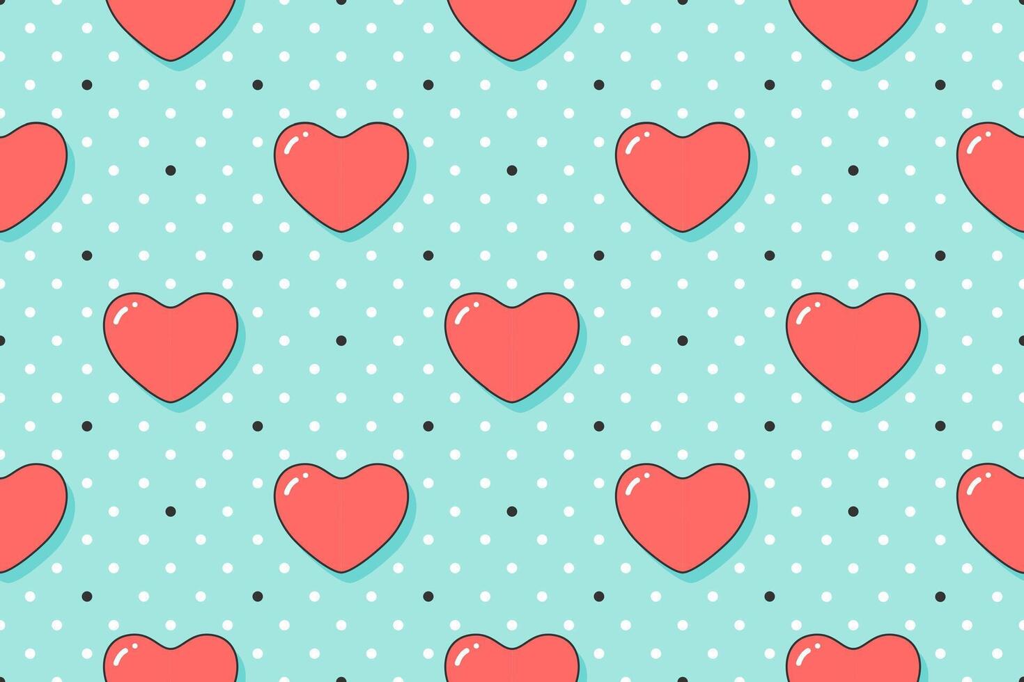 naadloos patroon met harten en pijlen Aan een turkoois backdrop vector