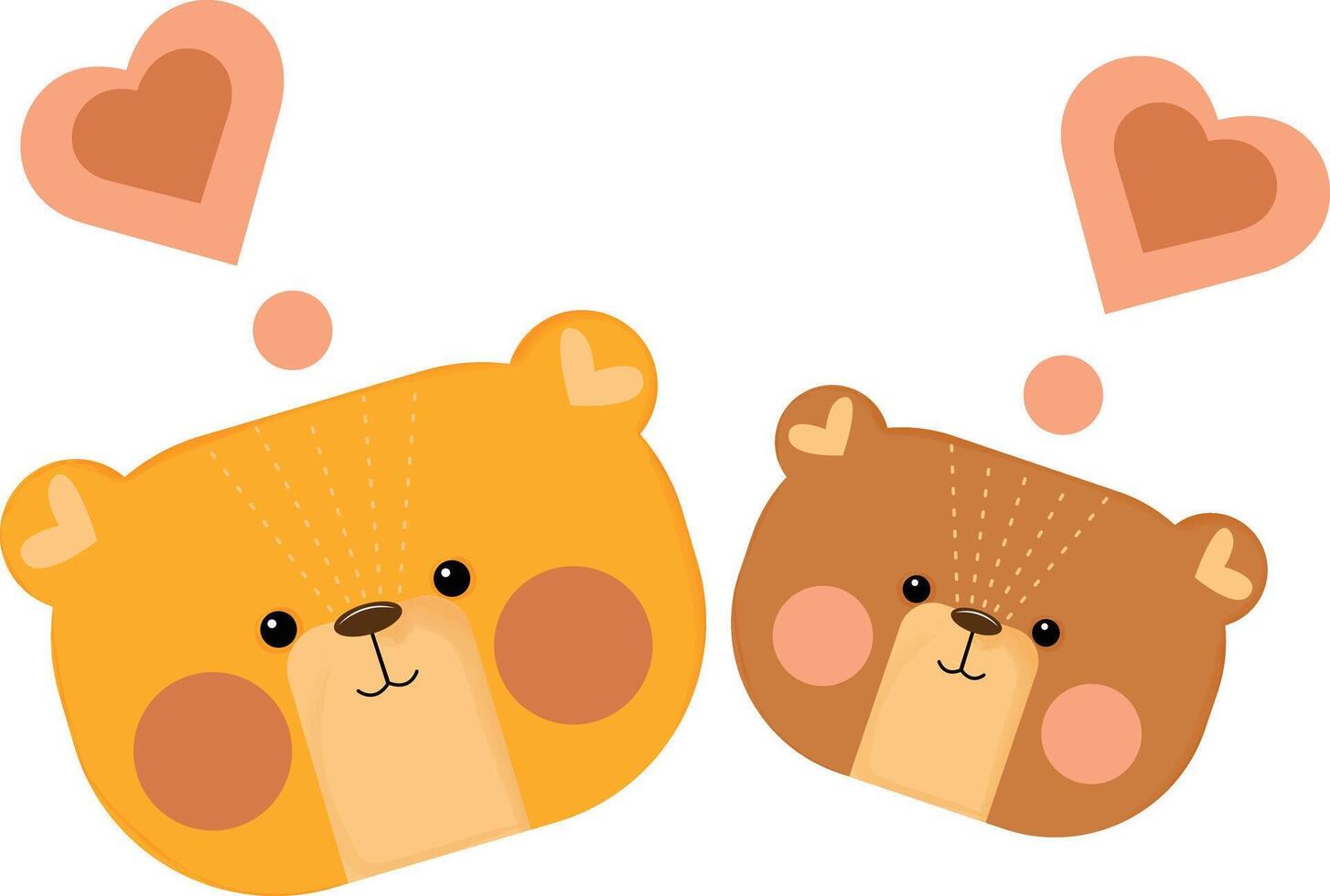 schattig tekenfilm teddy bears met harten vector