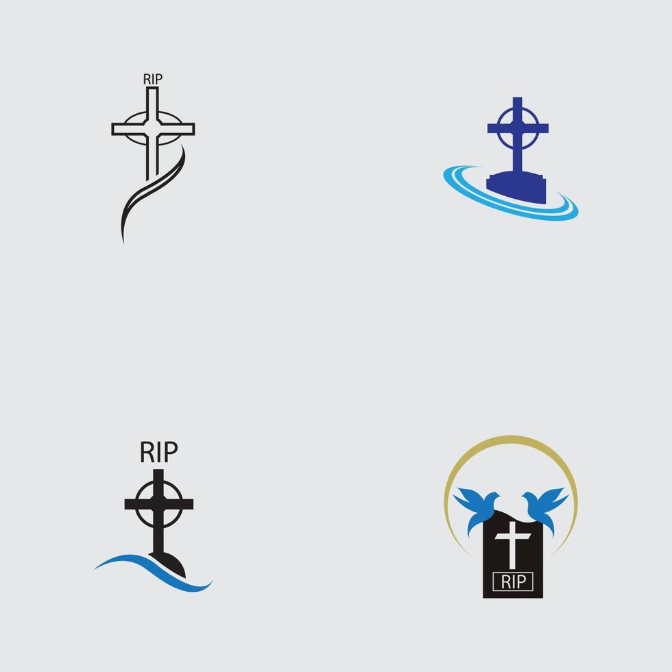 christelijke begraafplaats pictogram vector illustratie ontwerpsjabloon