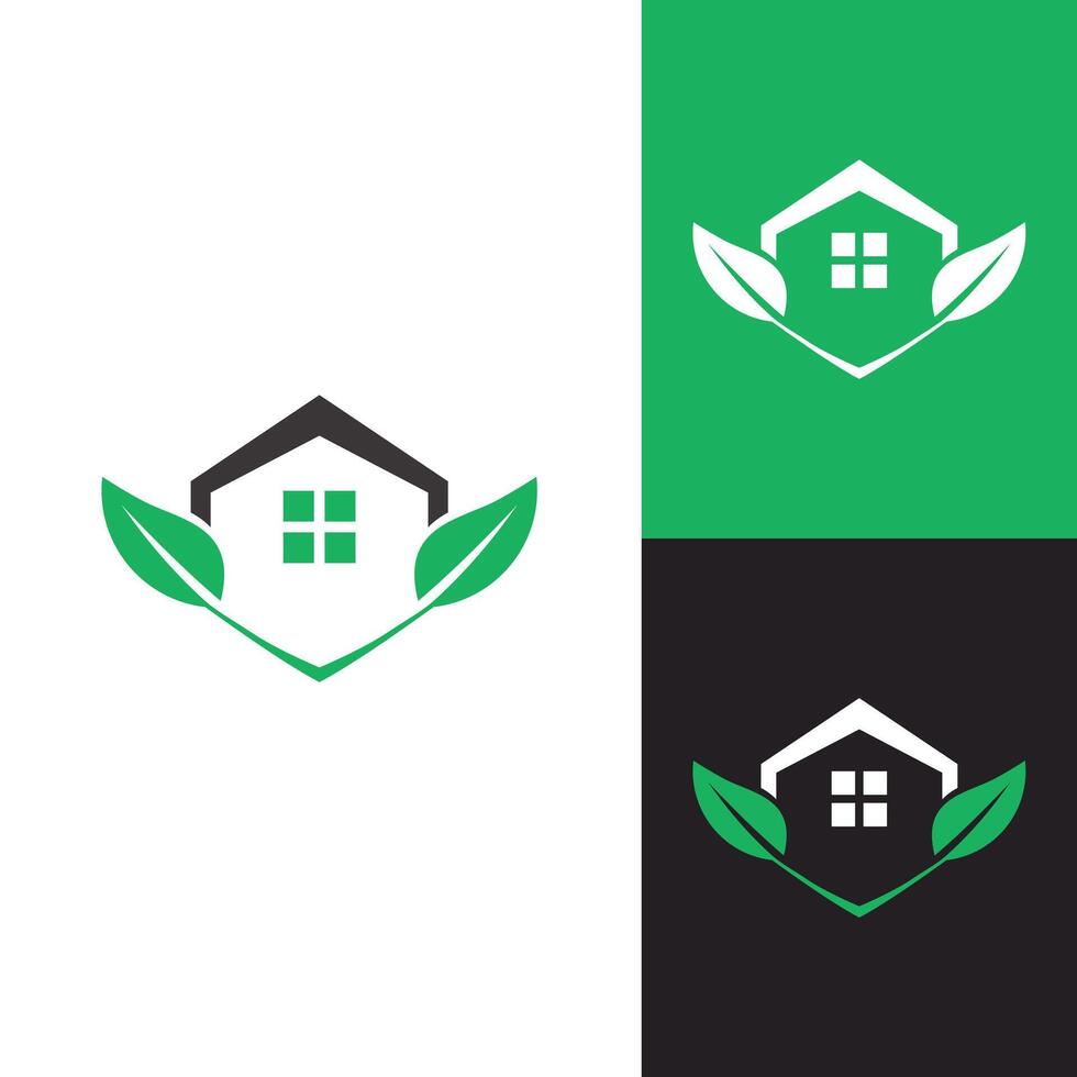 modern minimalistische tuin huis logo voor landschapsarchitectuur, gazon zorg bedrijf, bedrijf, handelaar, enz. vector