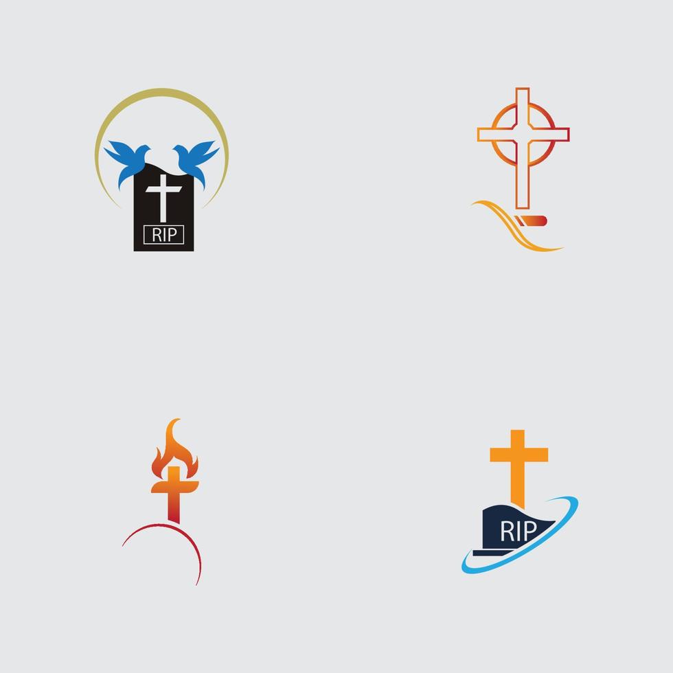 christelijke begraafplaats pictogram vector illustratie ontwerpsjabloon