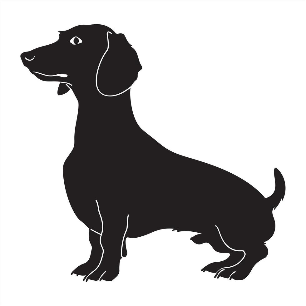 vlak illustratie van hond silhouet vector