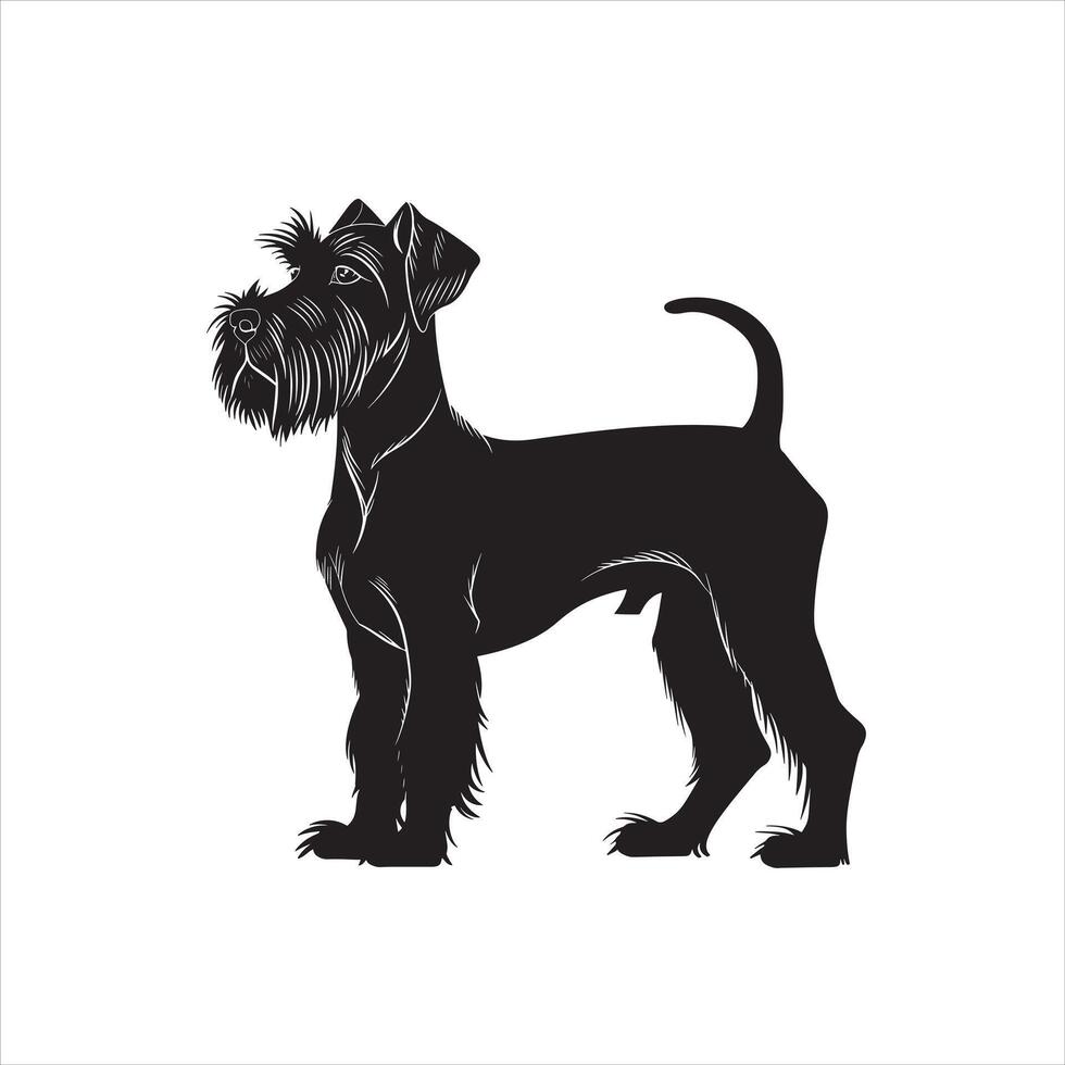 vlak illustratie van hond silhouet vector