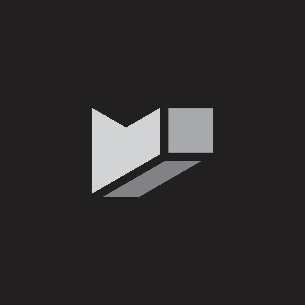 brief m metaal bar industrieel gemakkelijk logo vector