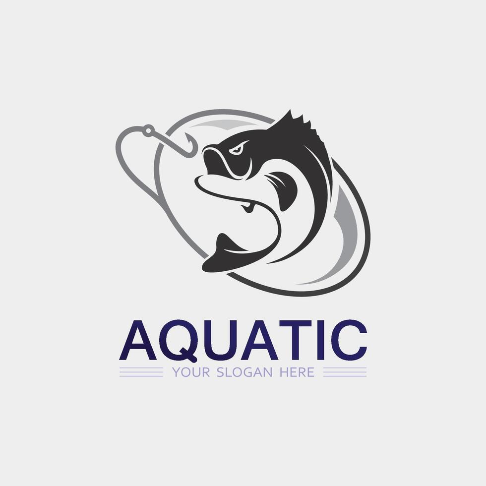 vis abstract icoon ontwerp logo sjabloon, creatief symbool van visvangst club of online vector